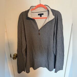 Banana Republic Gray Quarter-Zip Pullover | Tall